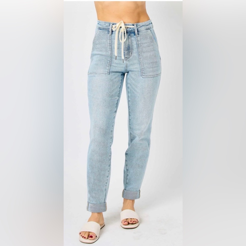 Light Blue High-Waisted Women Jogger Jeans